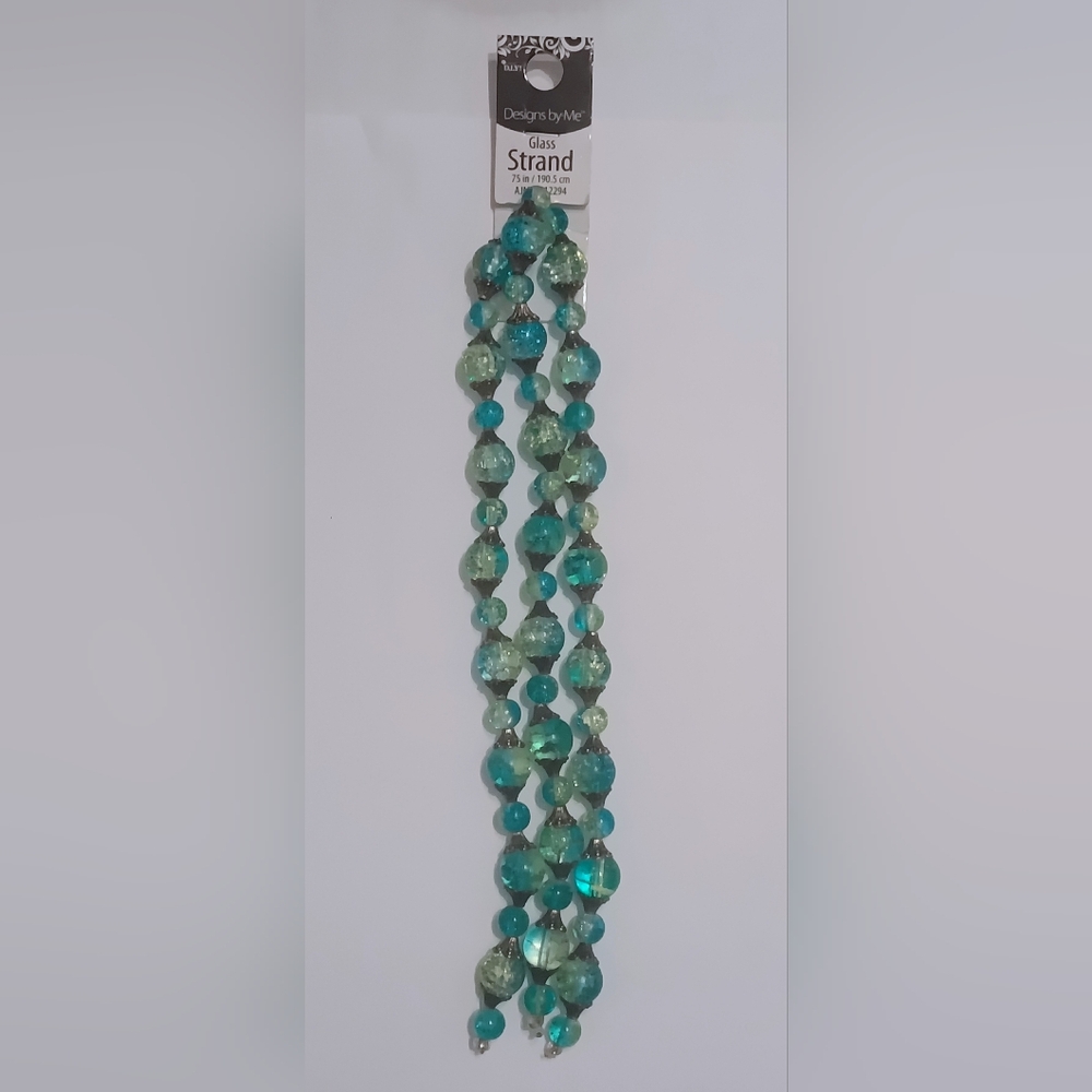 Iridescent Aqua Glass Crystal Beads
